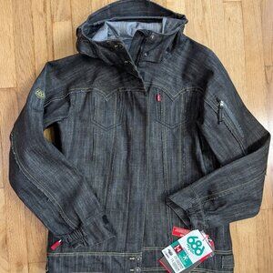 686 Levi's Women's Snowboard Denim Trucker Limited Edition Jacket Size Medium